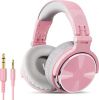 Roze koptelefoon met microfoon - inklapbaar - muziek|studio|DJ (roze)