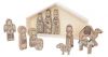 Wood Nativityset In Wood House 