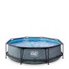 zwembad  EXIT Stone ø300x76cm met filterpomp - grijs