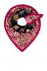 POM Amsterdam reversible sjaal Double Flower roze/donkerblauw