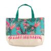 Sarlini shopper met all over print turquoise