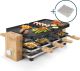Princess gourmetstel 162955 Raclette en Steengrill Pure 8 Bamboe - Regelbare thermostaat - 1300W - 2 grillplaten en extra Steengrill - 8 pannetjes - 2 meter snoer - Parking deck voor ongebruikte pannetjes