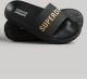Superdry Code Logo Vegan Pool Slide Dames Slippers - Zwart/Goud - Maat 38/39