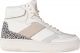 PS Poelman Dames Hoge Sneakers - Wit / Multi - Maat 38
