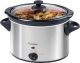 Bestron Slowcooker, met 3 programma's, keramische pan & glazen deksel, voor 4 Personen, 3,5L capaciteit, vatwasserveilig, 180 Watt, kleur: zilver