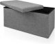 Hocker grijs -zitbank met opbergsysteem - opvouwbaar - 80x40x40 cm - met opslagruimte - Monzana 