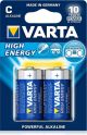 Varta - Batterijen - Engelse staaf C - High Energy Alkaline - 2 Stuks
