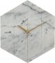 Karlsson Marble Hexagon - Wandklok - Marmer - Wit SHOWMODEL