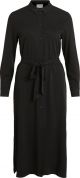 VILA VIMOROSE L/S LONG DRESS/SU -NOOS Dames Jurk Black - Maat 40