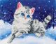 Diamond Dotz ® painting Kitten in the Snow (35.5x27,9cm) - Daimond Painting