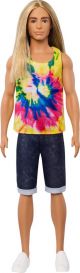 Barbie Ken Fashionistas Pop in tie-and-dyeshirt Lange haren - Barbiepop