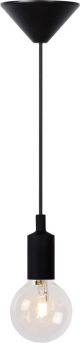 Lucide Fix - Hanglamp/Pendel - Incl Globe Gloeilamp - Zwart