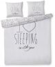Zzzacht Slapen met jou - dekbedovertrek - eenpersoons - 140 x 200/220 - Wit