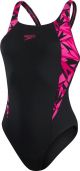 Speedo badpak maat 40 Hyper Boom Splice Muscleback Dames - Zwart / Roze - maat 40