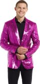 Suitmeister Sequins Roze - Heren Blazer - Kerst - Oud en Nieuw - Glimmende Pailletten - Roze Jasje - Maat XL
