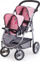 Bayer Poppenwagen Twins grijs en roze 26508AA