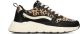 Posh by Poelman CHARLIE Dames Sneakers - Zwart met dierenprint Maat 41