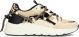 POSH by Poelman CARI Dames Sneakers - Beige met dierenprint Maat 40