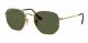 Ray Ban RB3548N 001 Hexagonal Flat Lenses Goud – Metaal – Groen Klassiek G-15 – 51mm