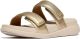 Fitflop Slipper F-Mode Go Adjustable Flatform Two-Bar Slides Platino Goud Maat 39