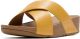 FitFlop Lulu Cross Slide Sandals Leather Dames Sandalen - Geel