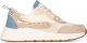 POSH by Poelman Dames Sneakers - Beige met combinatie - Maat 39
