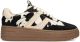 PS Poelman ANEMONE Dames Sneakers - Beige met dierenprint Maat 40