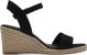 Tamaris dames espadrilles  sleehak zwart - Maat 41