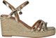 Mexx Noemi Pakina Sandalen - Met Sleehak - Dames - Goud - Maat 40