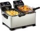Tefal Double Pro FR3610 - Dubbele Frituurpan - 7 L - Koude Zone - Anti-geurfilter - Makkelijk Schoonmaken - 3600W - RVS
