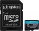 Kingston Technology 256GB microSDXC Canvas Go! Plus Gen4 200MB/s A2 U3 V30 kaart + adapter