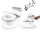 Mobiclinic TOIKID - Plaspotje - Kindertoilet - Toiletstoel - Toilettrainer met Muziek & Flush knop - Kinderpotje - Met deksel en WC Rolhouder - Voor Kind, Peuter & Baby - Afneembare emmer - 1 tot 6 jaar - Makkelijk schoon te maken - Wit