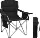 TRVLMORE Campingstoel XL - Opvouwbaar - 150KG Draagvermogen - Incl. Draagtas - Klapstoel - Visstoel - Kampeerstoel - Vouwstoel - Zwart