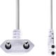 Nedis Stroomkabel - Euro Male - IEC-320-C7 - Gehoekt - Links Gehoekt - Vernikkeld - 3.00 m - Plat - PVC - Wit - Envelop