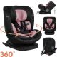 Lionelo Bastiaan Plus i-Size Autostoel 40-150 cm – 360° Draaibare Autostoeltje – ISOFIX & Top Tether – RWF tot 105 cm – vanaf Geboorte tot 12 Jaar – Verstelbare Hoofdsteun – 6 Ligstanden – R129
