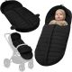 Lionelo Oli – Universele Voetenzak voor Kinderwagen & Buggy – 2in1 voor Reiswieg en Wandelwagen – 101x45 cm, verkort 80x45 cm – Warm tot −20°C – Waterafstotend + UV-filter – openingen voor 5-puntsgordel – Dubbele Rits – Wasbaar 30°C – Footmuff