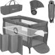 Campingbedje 4 in 1 – Baby Bed  MET Bodemverhoger (Rugvriendelijk Ontwerp) – MET comfort MATRAS – 60x120 cm – 0-36 maanden / tot 15 kg – Zij-ingang – Wielen – Transporttas – Babybed Babybox Ledikant – LIONELO STEFI PLUS
