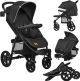 Lionelo Buggy Annet Plus – Lichtgewicht & Inklapbaar – Grote Massieve Wielen met Vering – Inclusief Voetenzak, Klamboe & Bekerhouder – Verstelbare Rugleuning & Voetsteun – Wandelwagen vanaf de geboorte tot 22 kg – Kinderwagen