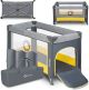 Campingbedje 3 in 1 - / Inklapbare Box / Reisbedje - 60x120 cm - 0-36 maanden / tot 15 kg - MET comfort MATRAS - Zij-ingang met rits - 