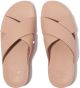 FitFlop Lulu Cross Slide Sandals Leather Vrouwen - Beigey Beige Maat 39