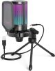 FIFINE - A6V - USB RGB Streaming Microfoon met Standaard - Gaming - Podcast - Geschikt voor - PS5 / PS4 / PC / Windows - Touch Mute Knop - Filter