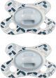 Difrax fopspeen Natural Newborn Nature - Blauw/Balkjes(2 stuks)