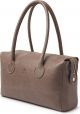 Fred De La Bretoniere Schoudertas Heavy Grain Leather Leer - taupe