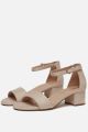 Tamaris Sandalen met hak beige Textiel - Dames - Maat 38 Maat 38