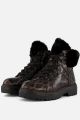 Tamaris Leopard Veterboots zwart Textiel - Maat 41