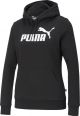 PUMA ESS Logo Hoodie FL Dames Trui - Zwart - Maat S