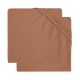 Jollein Hoeslaken Ledikant Jersey 60x120cm - Caramel - 2 Stuks