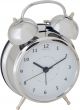 NeXtime Wake-up - Wekker - Stil Uurwerk - Metaal - 21,5x15 cm - Wit/ Zilverkleurig