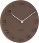 Karlsson On The Edge - Klok - Rond - Kunststof - Ø42 cm - Bruin