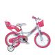 Dino Bikes Eenhoorn Kinderfiets - Meisjes - 14 inch - Wit/Roze